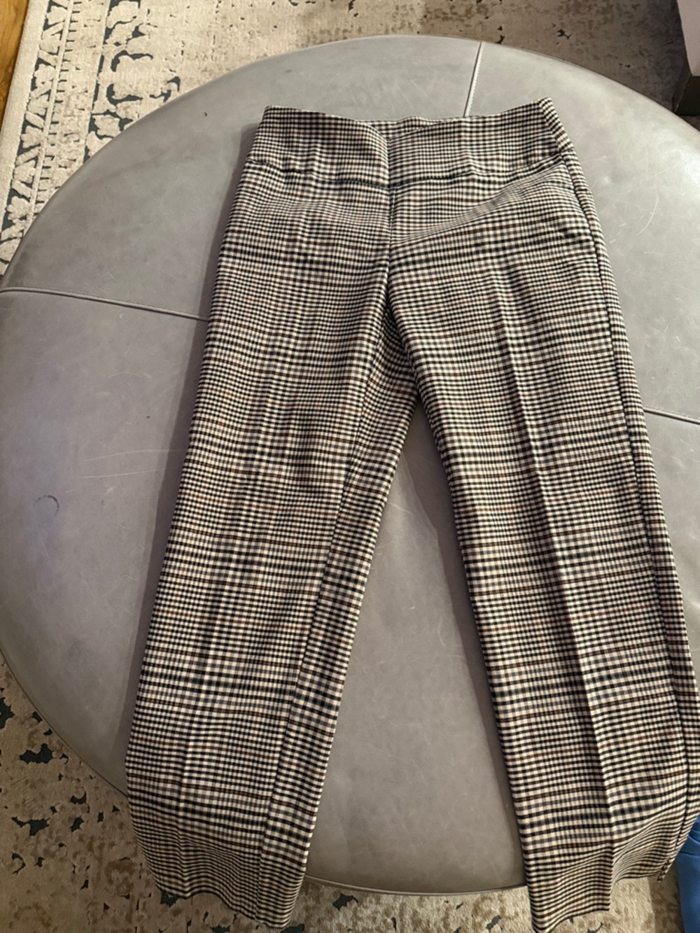 Brown and Cream Houndstooth bootleg Trousers